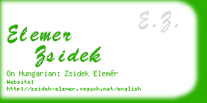 elemer zsidek business card